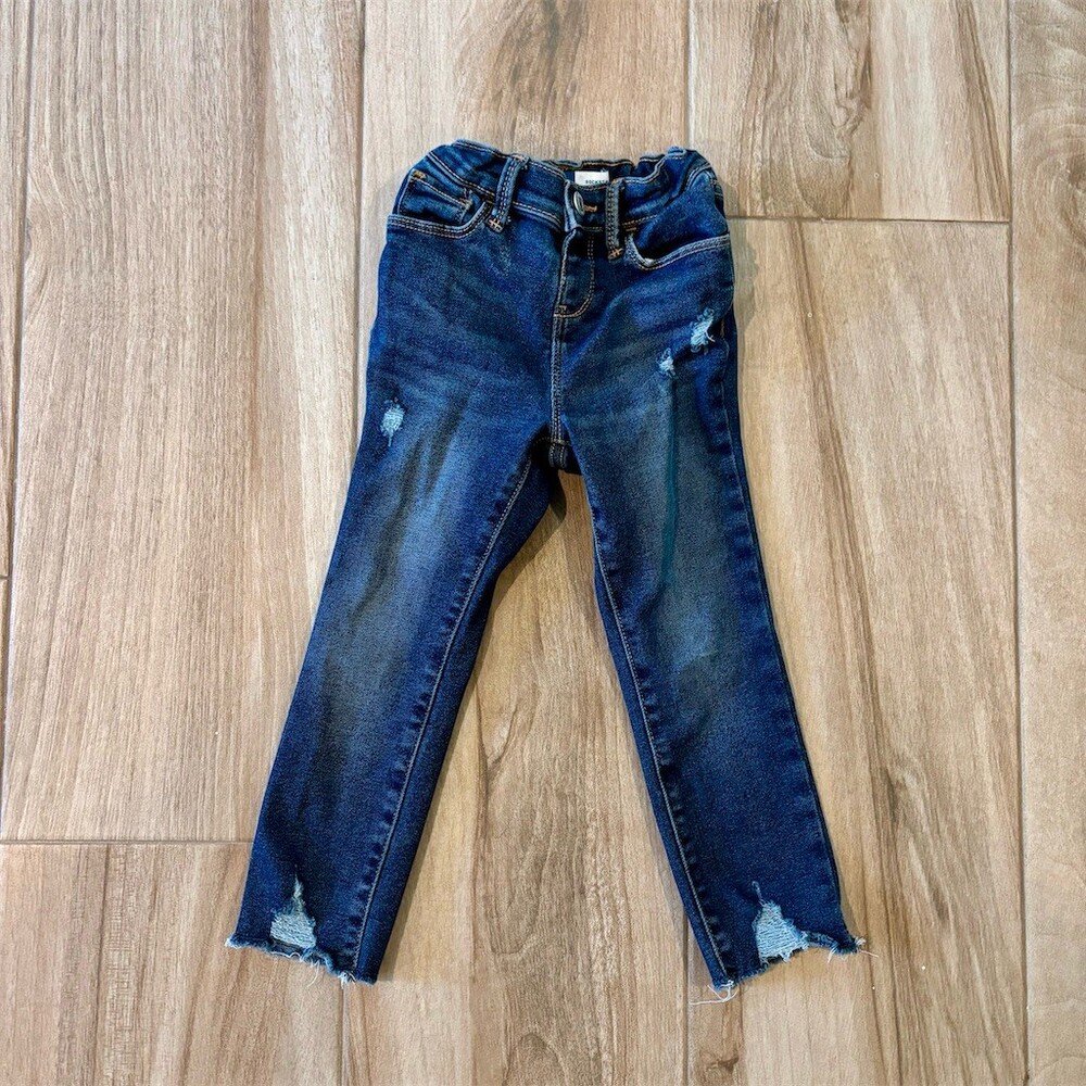 Old Navy Rockstar Jeggings Girls Size 4T Dark Wash Distressed Skinny Jeans